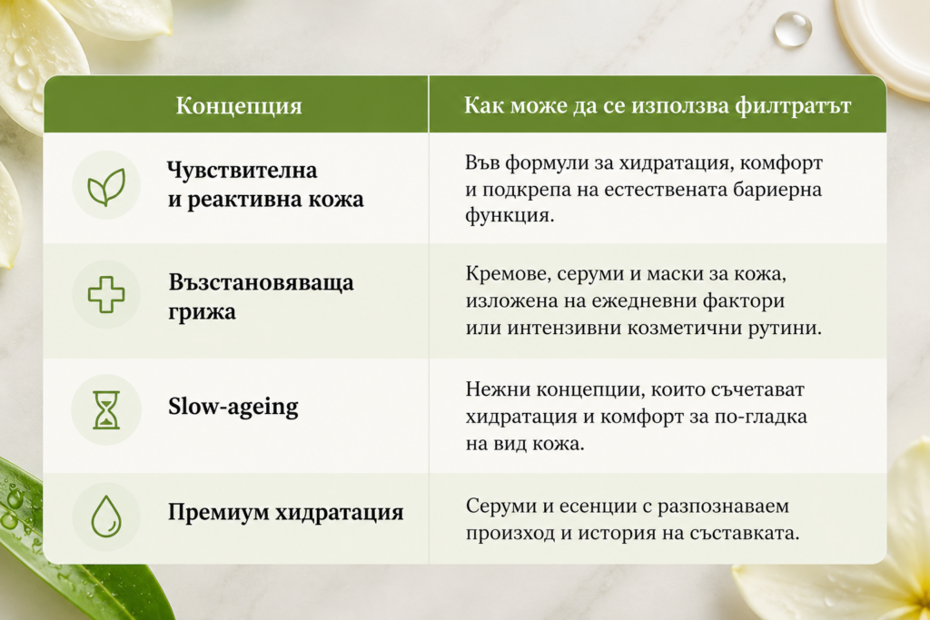 botanical skincare concept table